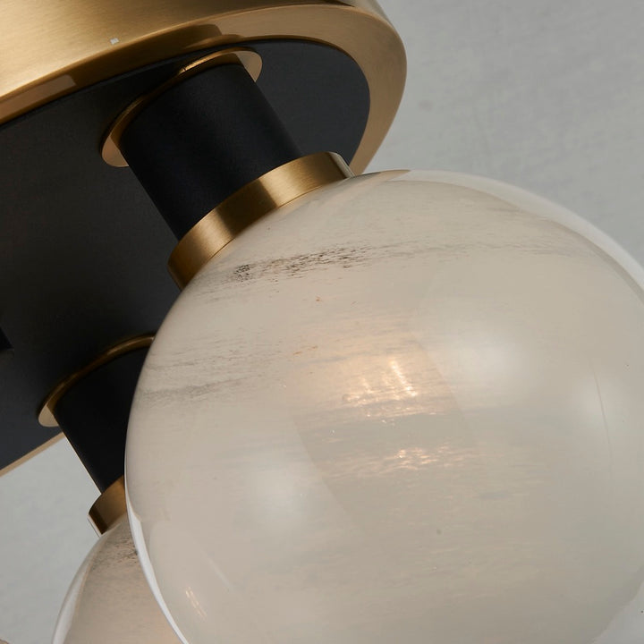 Gem Collection 3-Light Pendant Black and Brushed Brass
