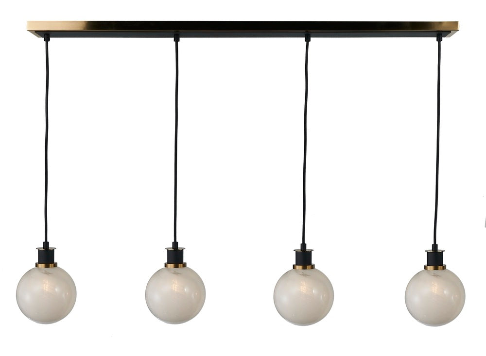 Gem Collection 4-Light Island/Pool Table Black and Brushed Brass