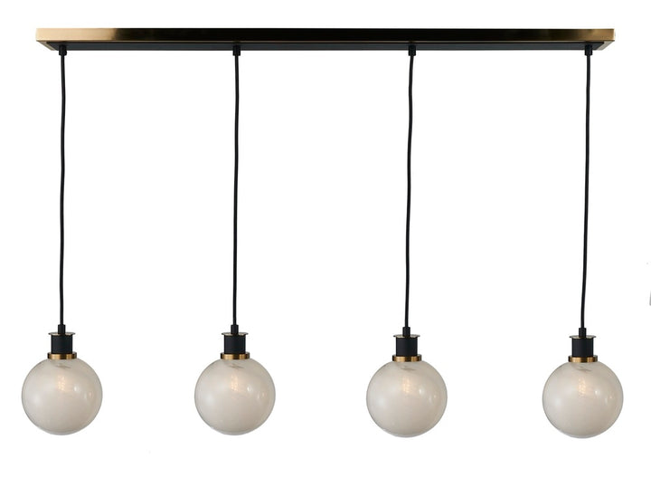 Gem Collection 4-Light Island/Pool Table Black and Brushed Brass