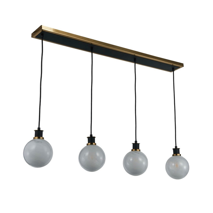 Gem Collection 4-Light Island/Pool Table Black and Brushed Brass