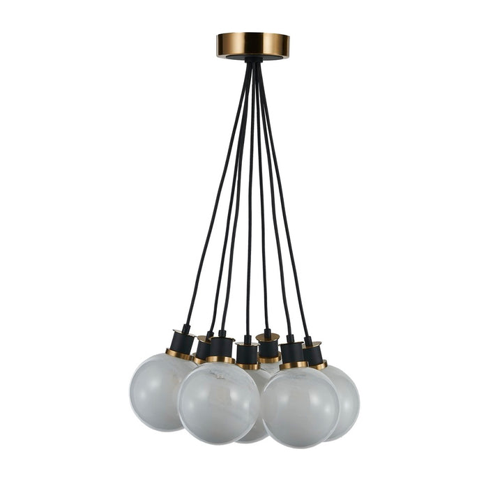 Gem Collection 7-Light Pendant Black and Brushed Brass