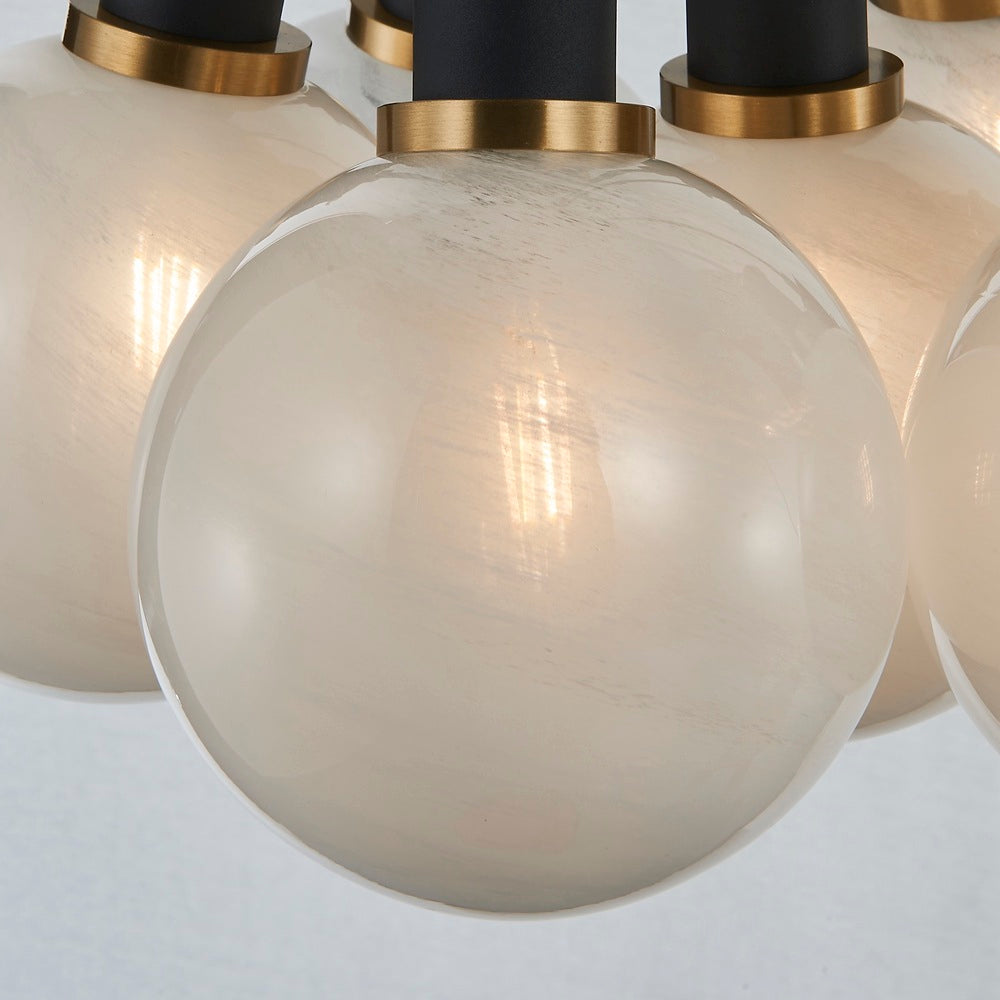 Gem Collection 7-Light Pendant Black and Brushed Brass