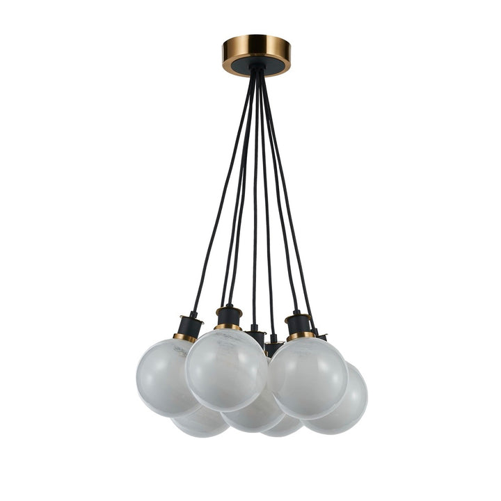 Gem Collection 7-Light Pendant Black and Brushed Brass