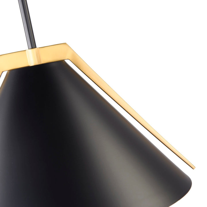 Baltic Collection 1-Light Pendant Black and Brushed Brass