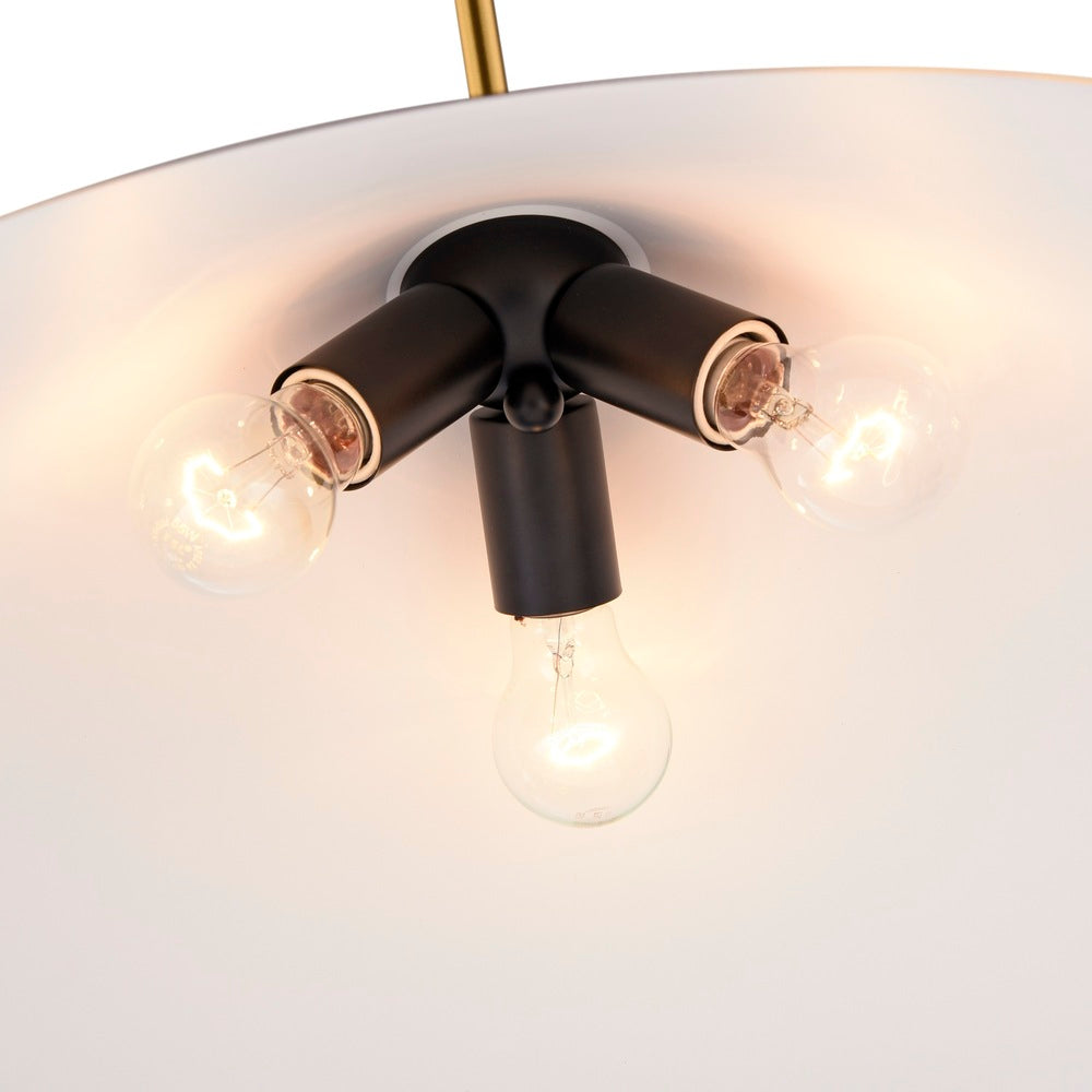 Baltic Collection 3-Light Pendant Brass and black