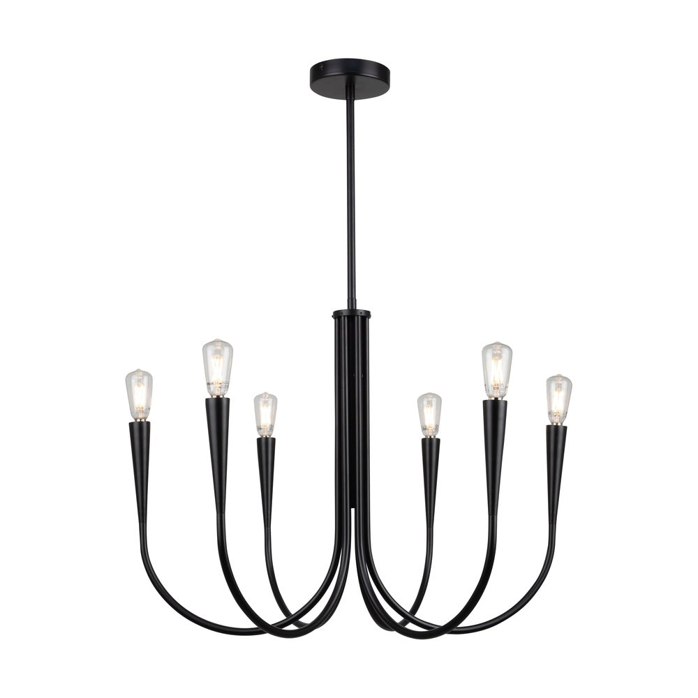 Bronte Collection 6-Light Chandelier Black