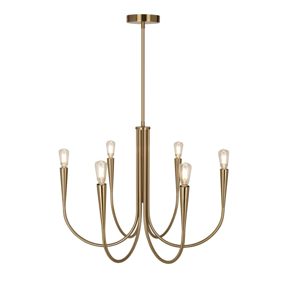 Bronte Collection 6-Light Chandelier Brass
