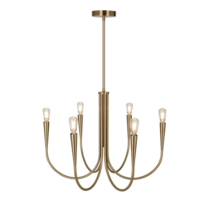 Bronte Collection 6-Light Chandelier Brass