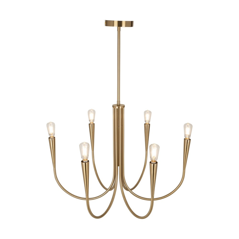 Bronte Collection 6-Light Chandelier Brass