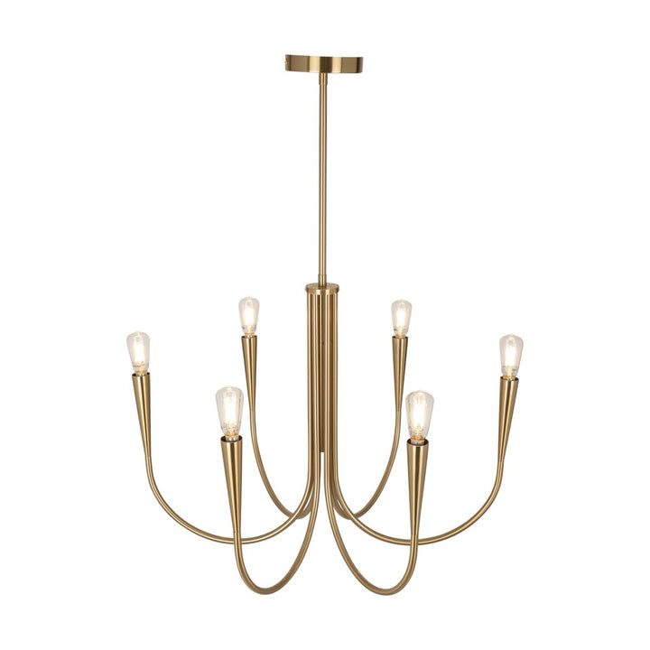 Bronte Collection 6-Light Chandelier Brass