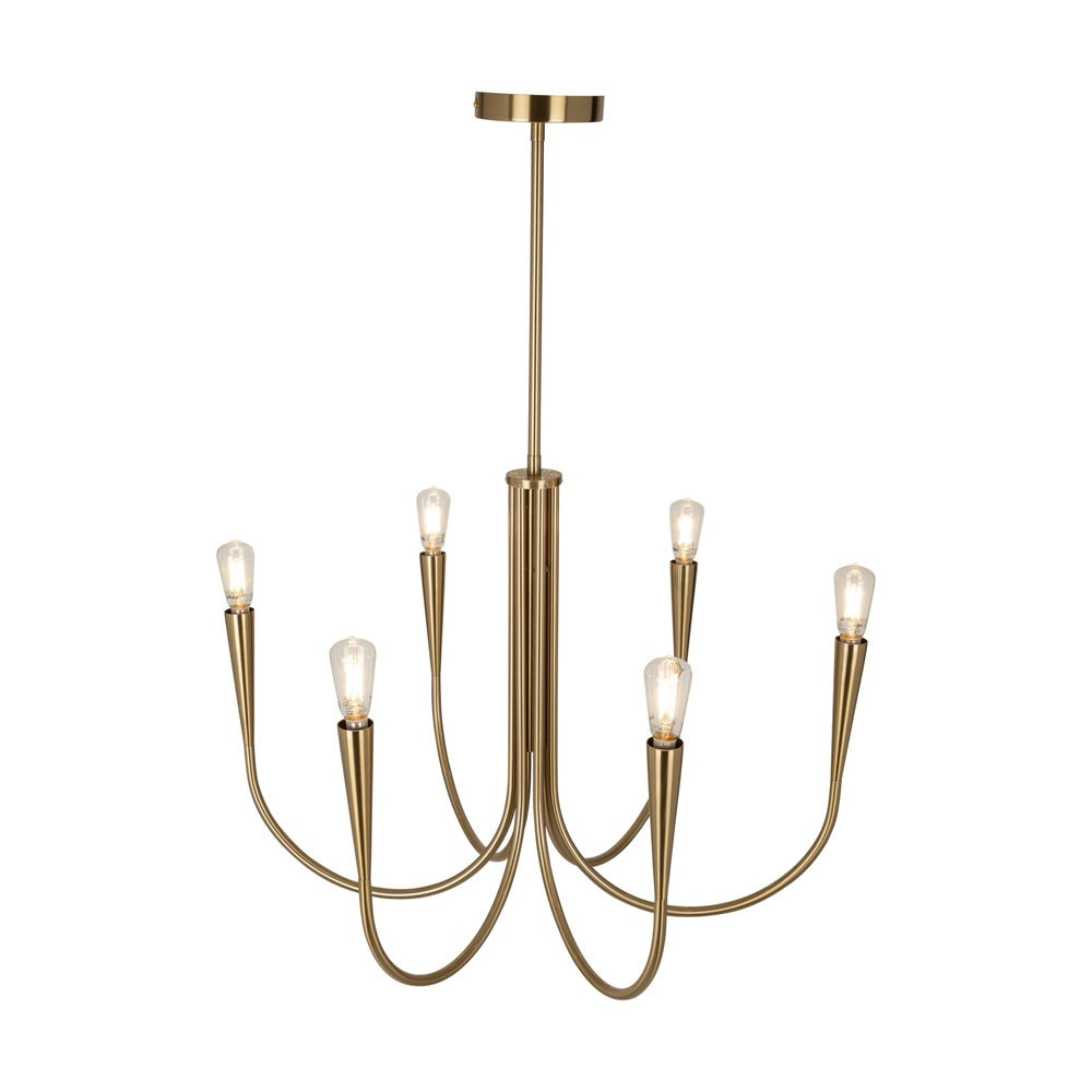 Bronte Collection 6-Light Chandelier Brass
