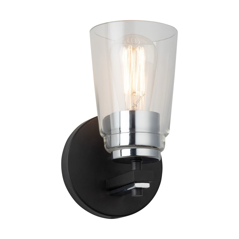 Essex Collection 1-Light Bathroom Black and Chrome