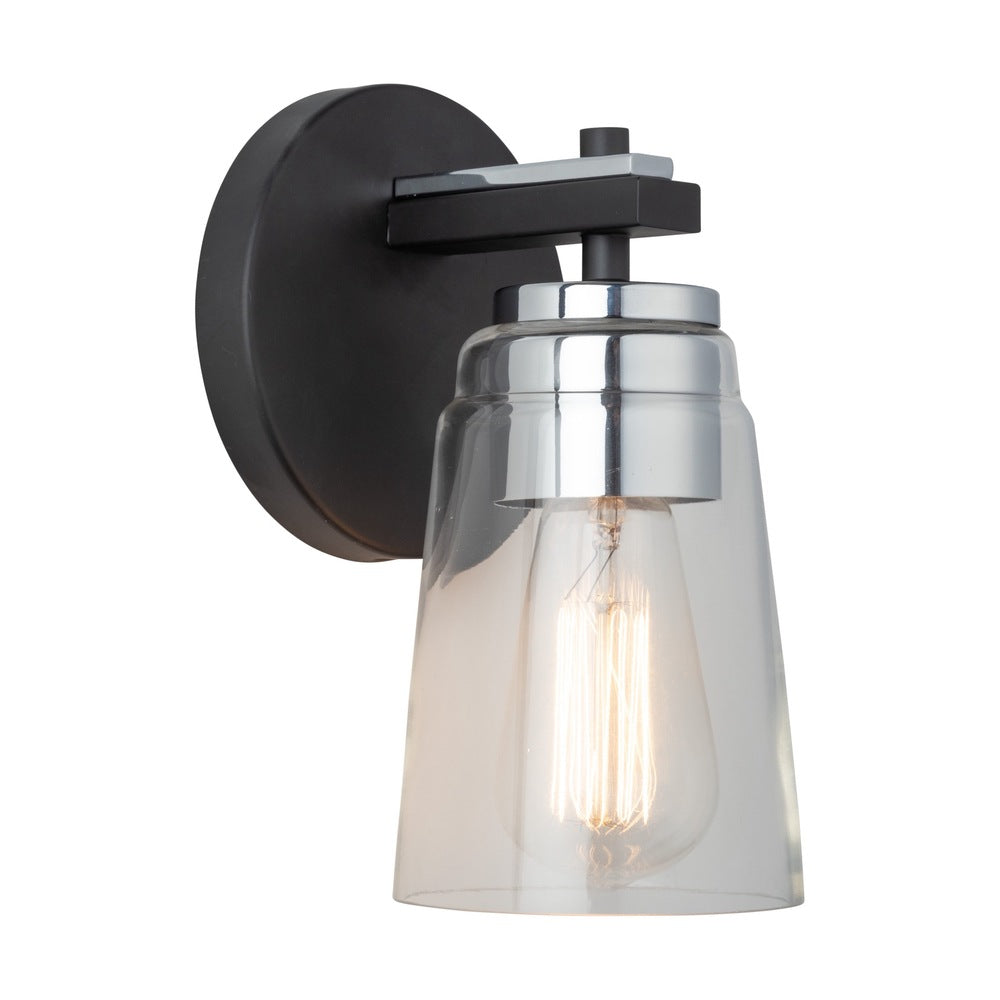 Essex Collection 1-Light Bathroom Black and Chrome