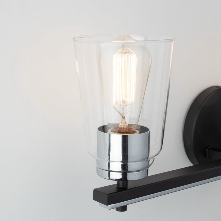 Essex Collection 3-Light Bathroom Vanity Fixture Black and Chrome