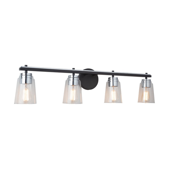 Essex Collection 4-Light Bathroom Vanity Fixture Black and Chrome