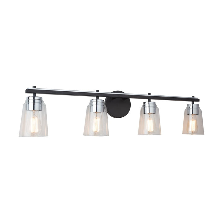 Essex Collection 4-Light Bathroom Vanity Fixture Black and Chrome