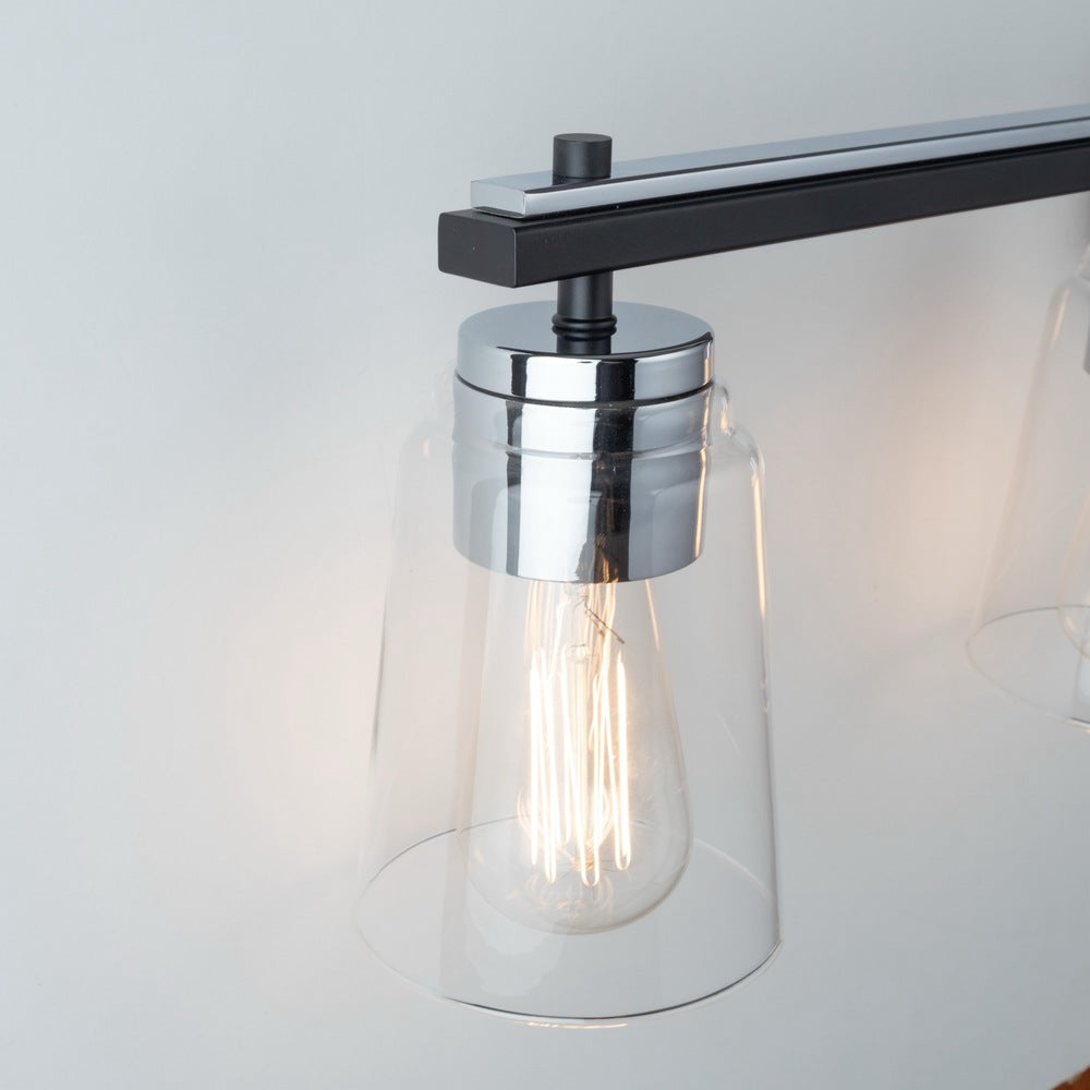 Essex Collection 4-Light Bathroom Vanity Fixture Black and Chrome