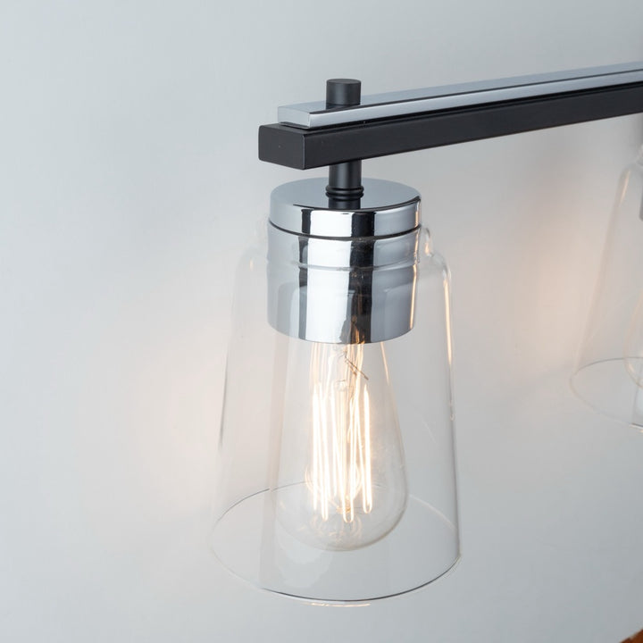 Essex Collection 4-Light Bathroom Vanity Fixture Black and Chrome