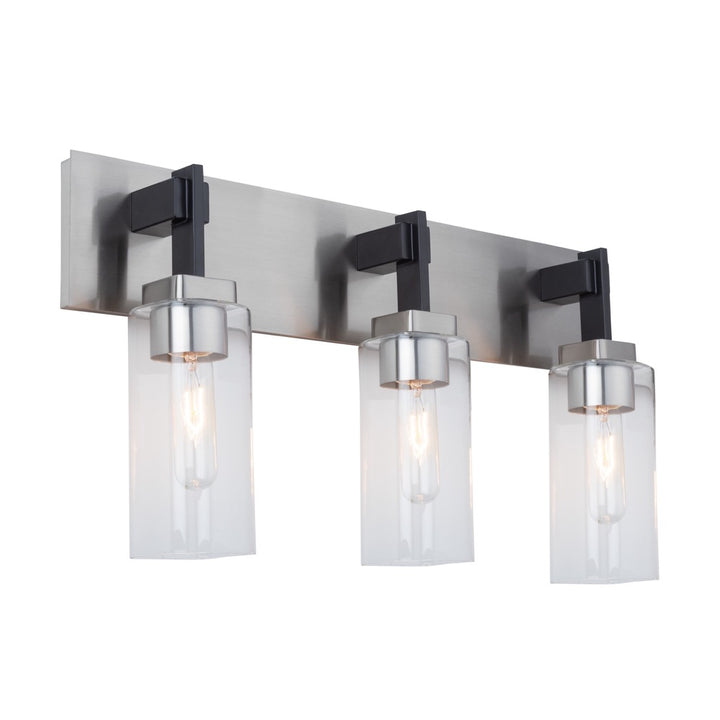 Arlington Collection 3-Light Bathroom Vanity Fixture Satin Nickel