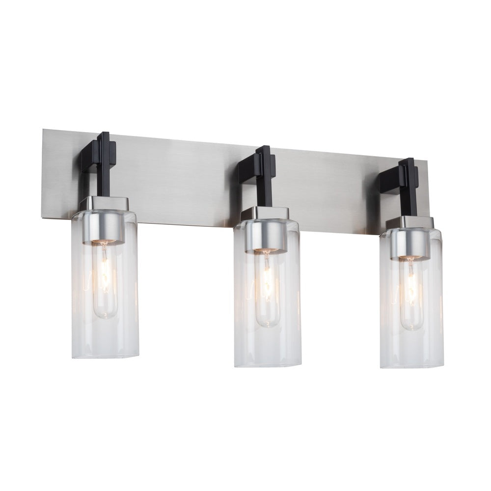 Arlington Collection 3-Light Bathroom Vanity Fixture Satin Nickel