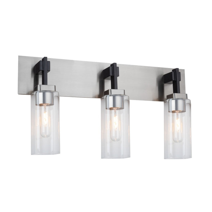 Arlington Collection 3-Light Bathroom Vanity Fixture Satin Nickel