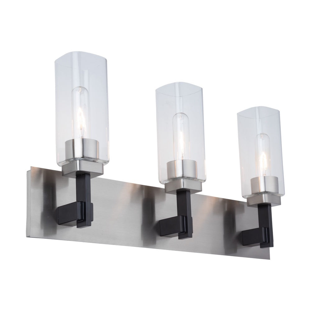Arlington Collection 3-Light Bathroom Vanity Fixture Satin Nickel
