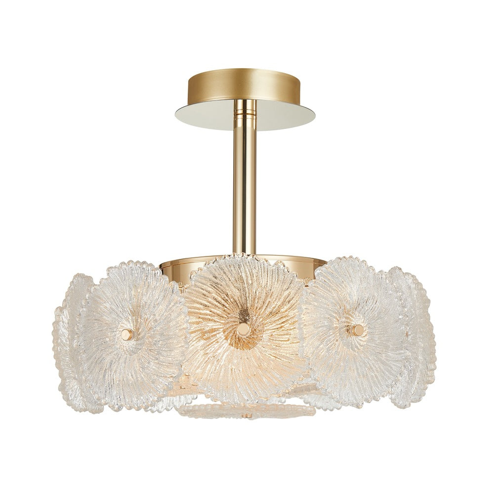Bloom Collection 6-Light Semi-Flush Mount Brass