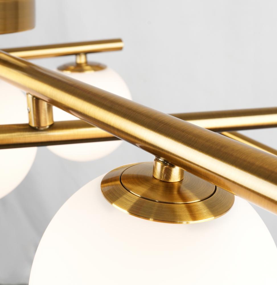 Modena-5-Light Semi-Flush Mount-Plated Brushed Brass