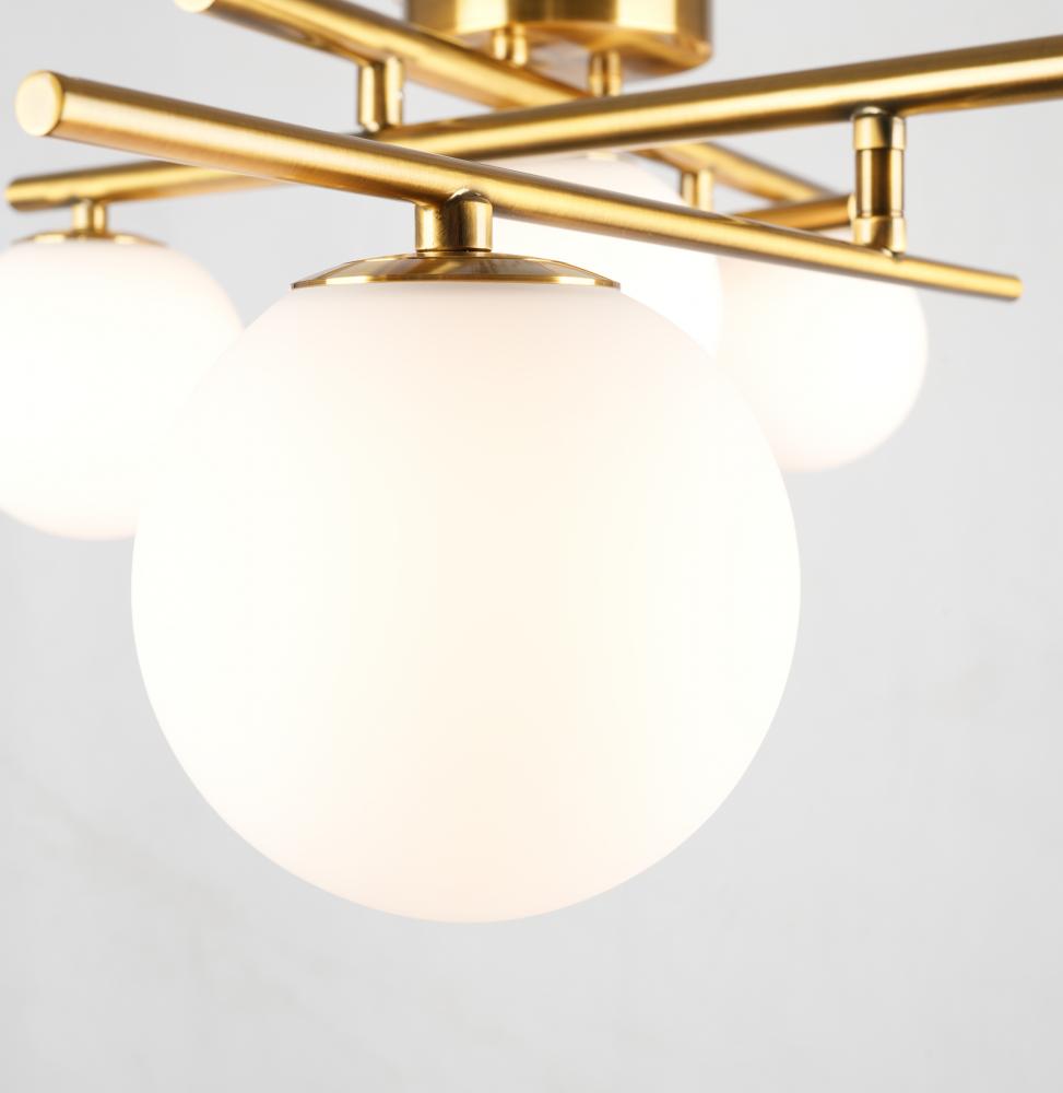 Modena-5-Light Semi-Flush Mount-Plated Brushed Brass