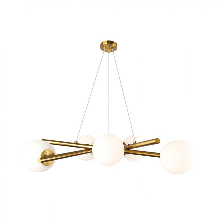 Modena-6-Light Chandelier-Plated Brushed Brass