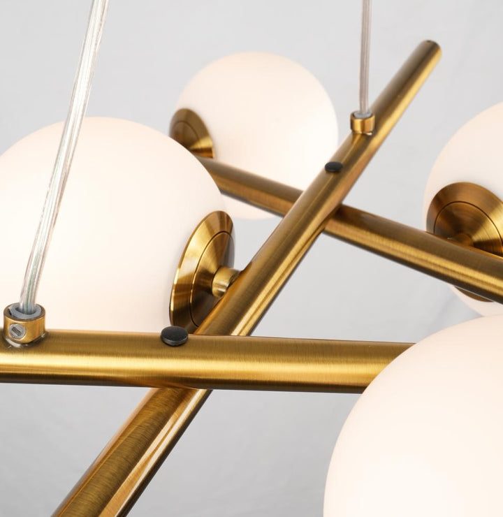 Modena-6-Light Chandelier-Plated Brushed Brass
