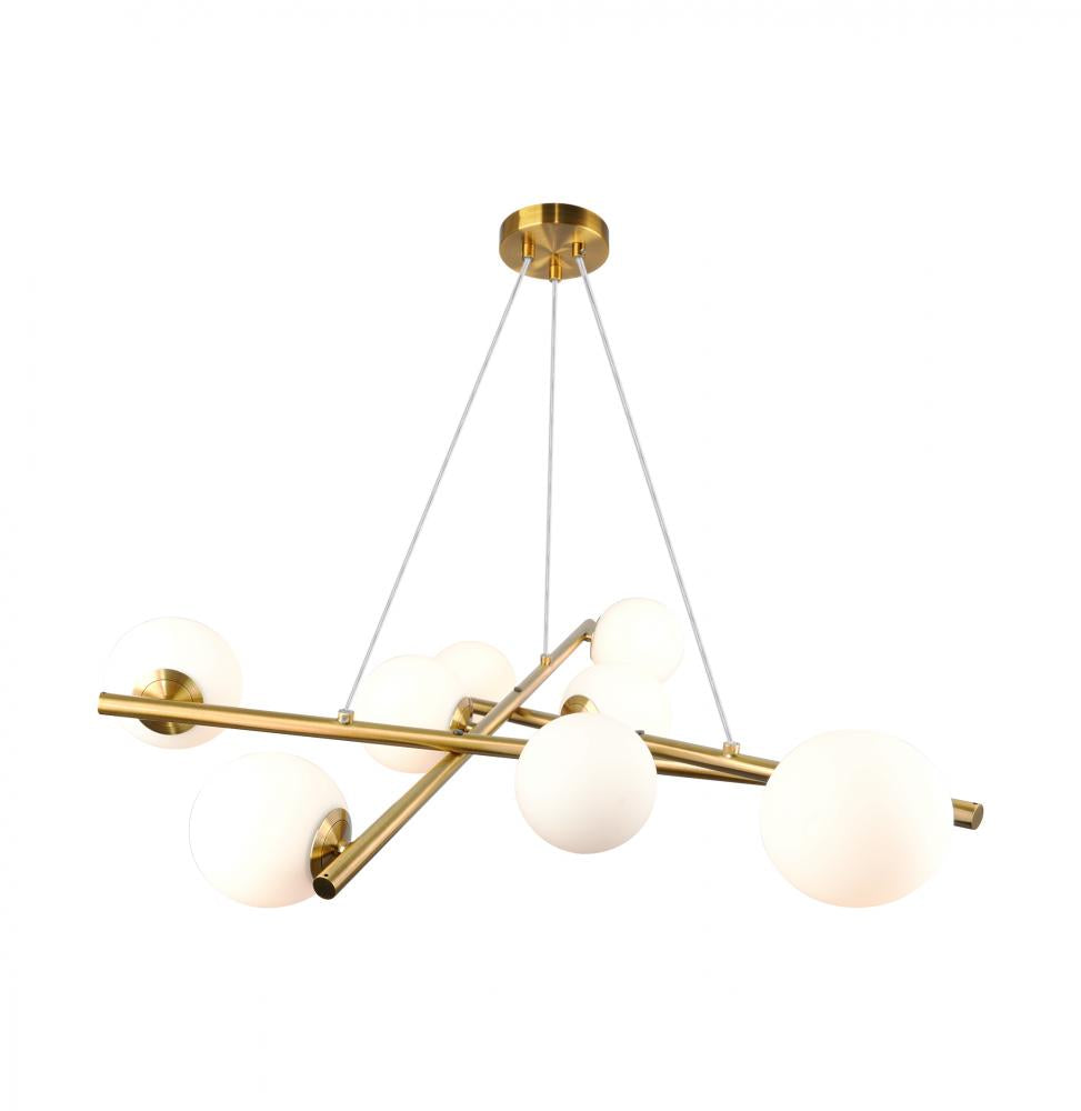 Modena-9-Light Chandelier-Plated Brushed Brass