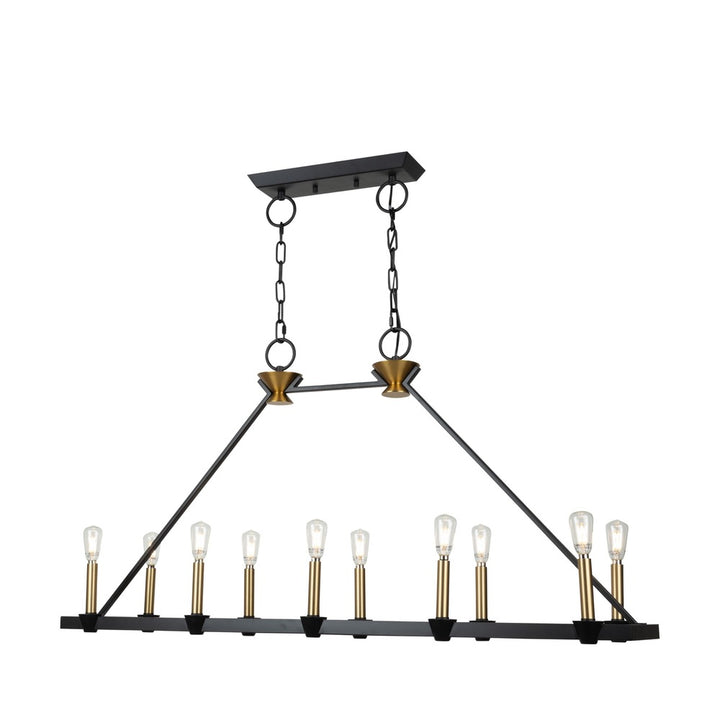 Notting Hill Collection 10-Light Island/Pool Table Black and Brushed Brass