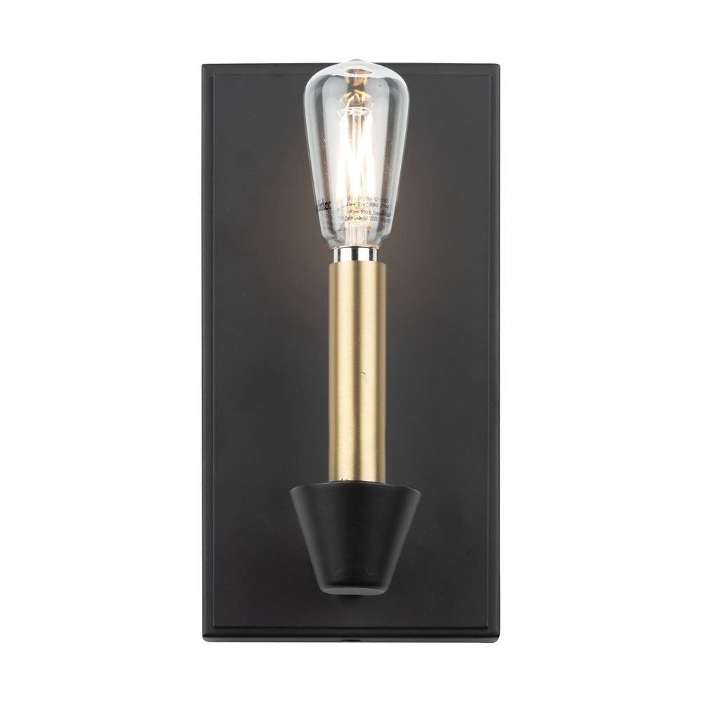 Notting Hill Collection 1-Light Sconce Black and Brushed Brass