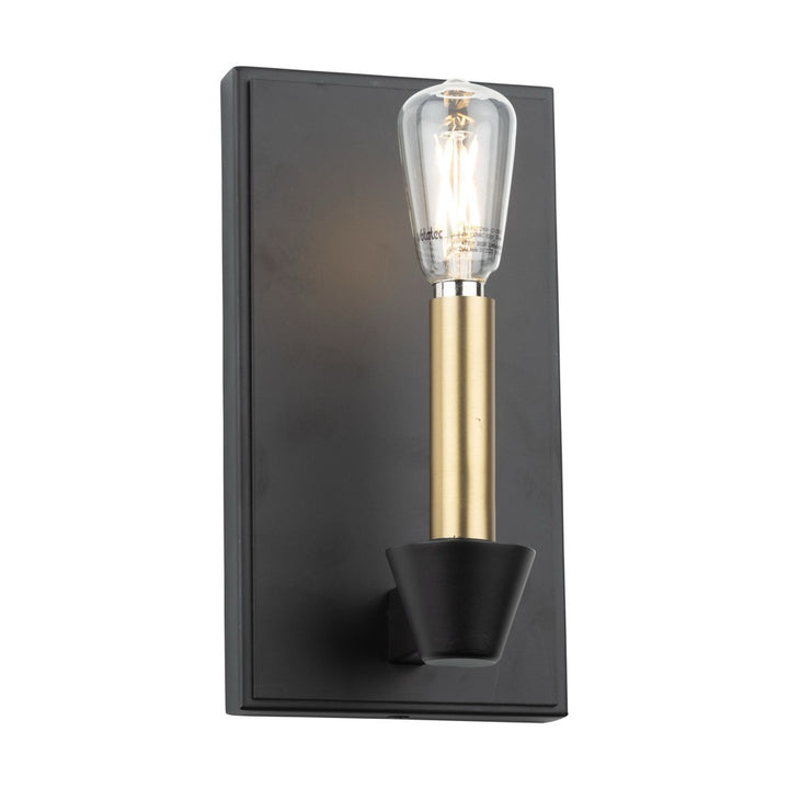 Notting Hill Collection 1-Light Sconce Black and Brushed Brass