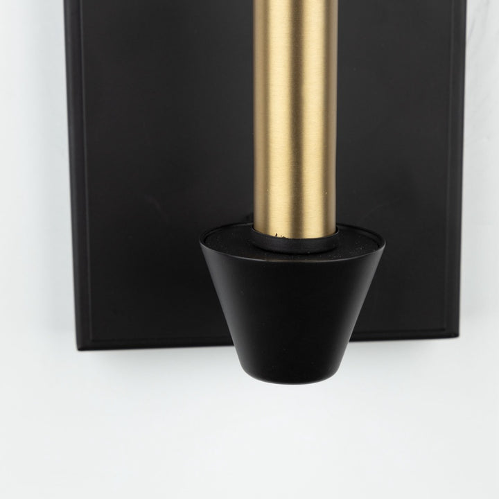 Notting Hill Collection 1-Light Sconce Black and Brushed Brass