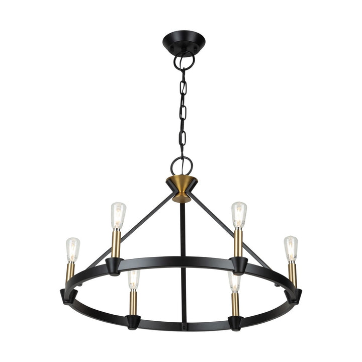 Notting Hill Collection 6-Light Chandelier Black and Brushed Brass