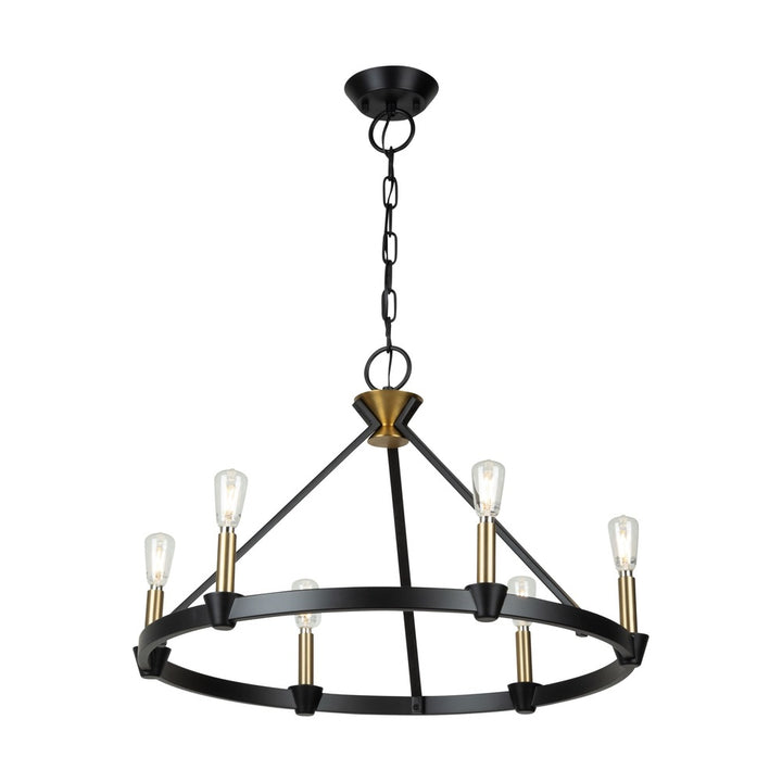 Notting Hill Collection 6-Light Chandelier Black and Brushed Brass