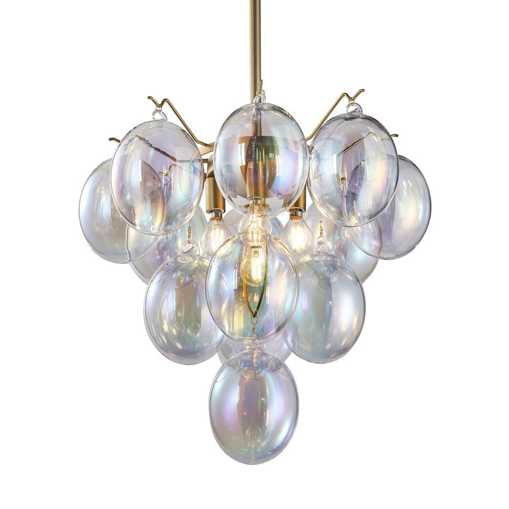 Globo Collection 5-Light Chandelier Iridescent and Brass