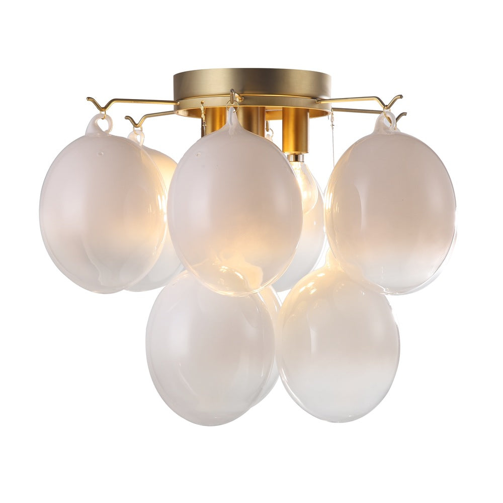 Globo Collection 4-Light Semi-Flush Mount Brass