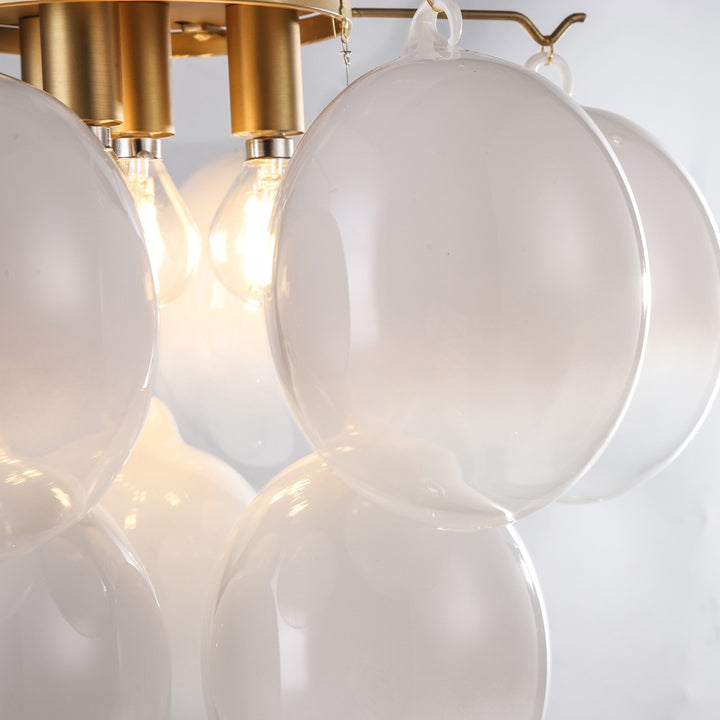 Globo Collection 4-Light Semi-Flush Mount Brass