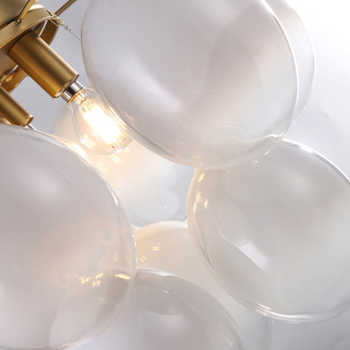 Globo Collection 4-Light Semi-Flush Mount Brass