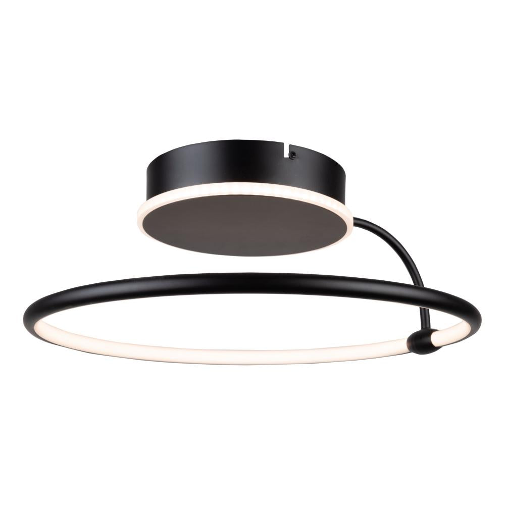 Halo Collection Integrated LED Semi-Flush Mount, Black