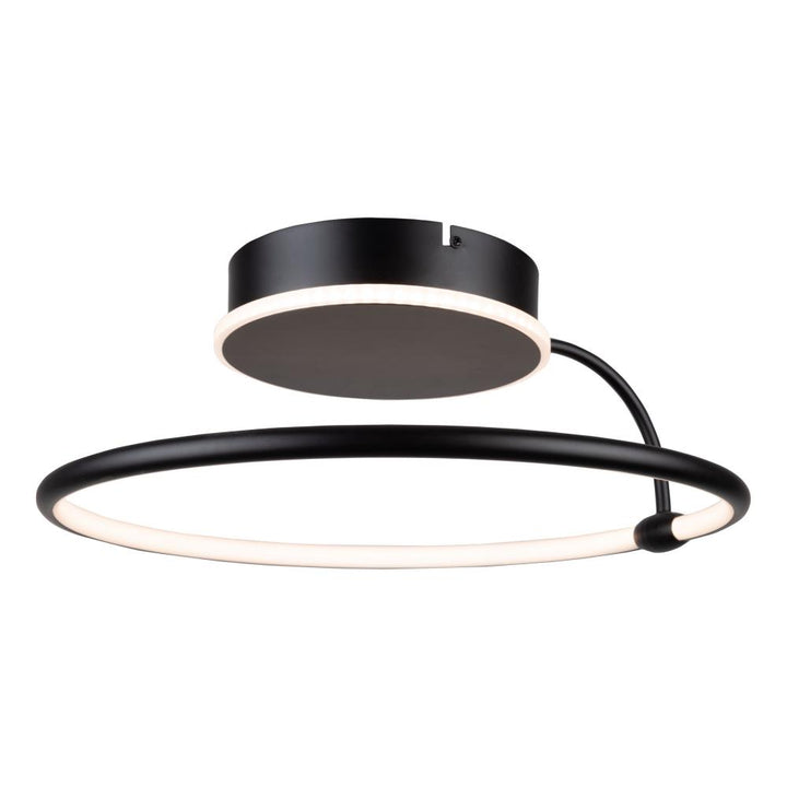 Halo Collection Integrated LED Semi-Flush Mount, Black