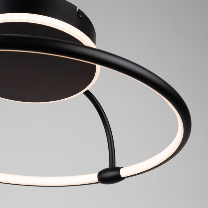 Halo Collection Integrated LED Semi-Flush Mount, Black