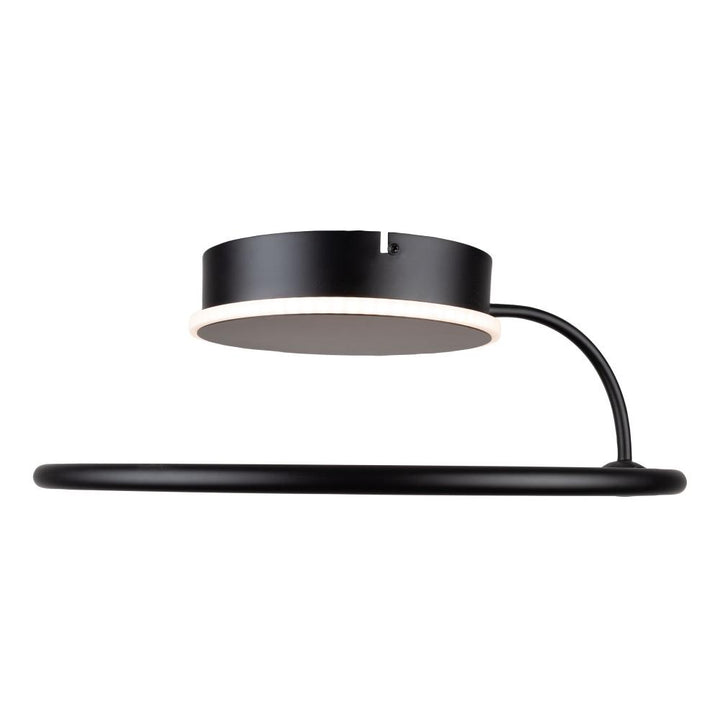 Halo Collection Integrated LED Semi-Flush Mount, Black