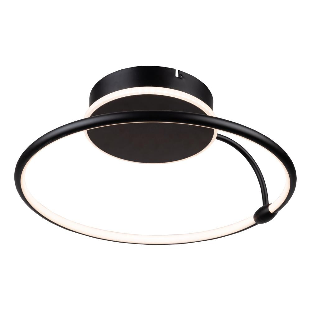 Halo Collection Integrated LED Semi-Flush Mount, Black