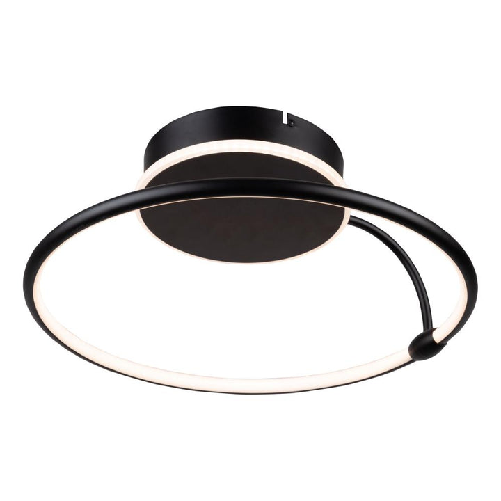 Halo Collection Integrated LED Semi-Flush Mount, Black