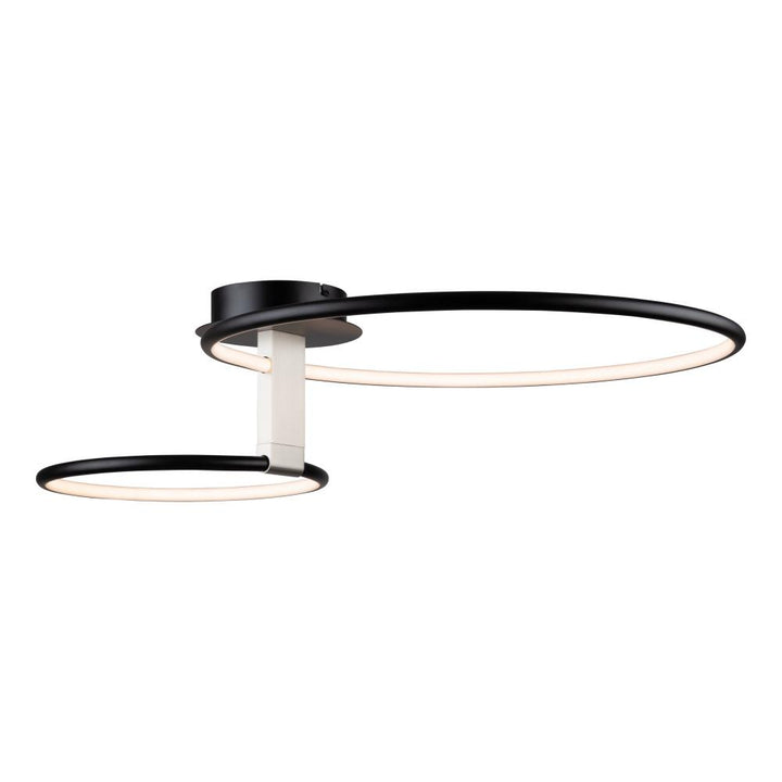 Halo Collection Integrated LED Semi-Flush Mount, Black