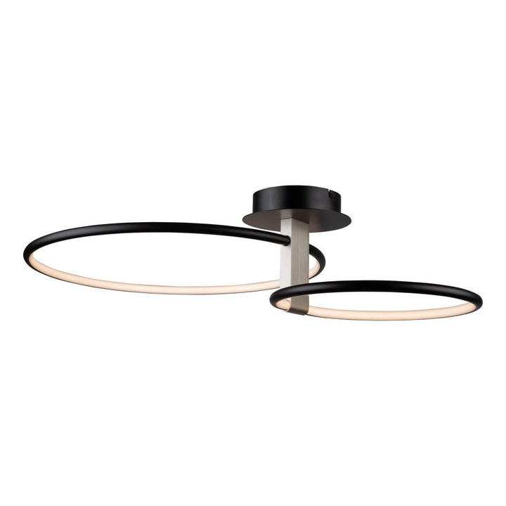 Halo Collection Integrated LED Semi-Flush Mount, Black